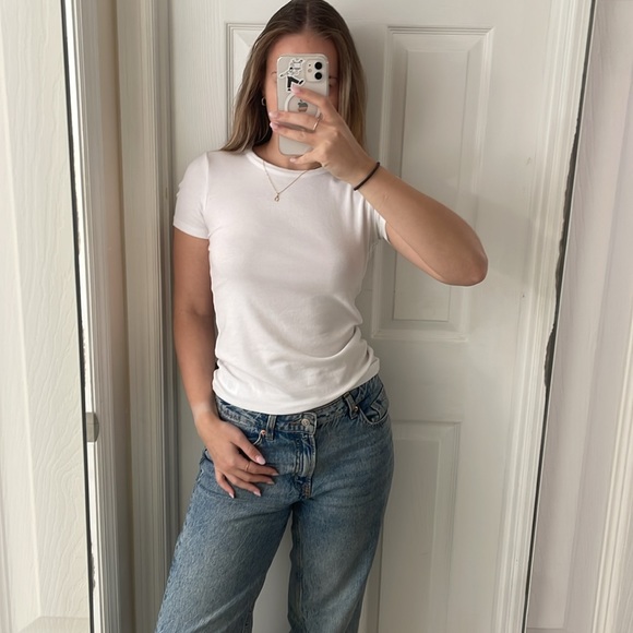 TWO Jones New York Basic Crewneck T-Shirts White Size XS - Picture 4 of 5